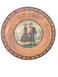 8" Vintage Hand Painted Bavarian Folk Art Decorative Wooden Plate, "Schwarzwald" (Black Forest). Made in Germany.