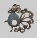 Vintage Gold Toned Chicken Pin with Rhinestones