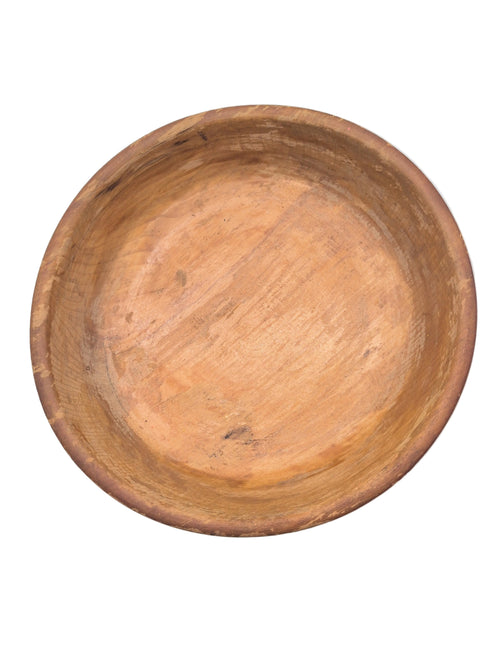 10.5" Vintage Hand Painted Wooden Decorative Bowl with Feet