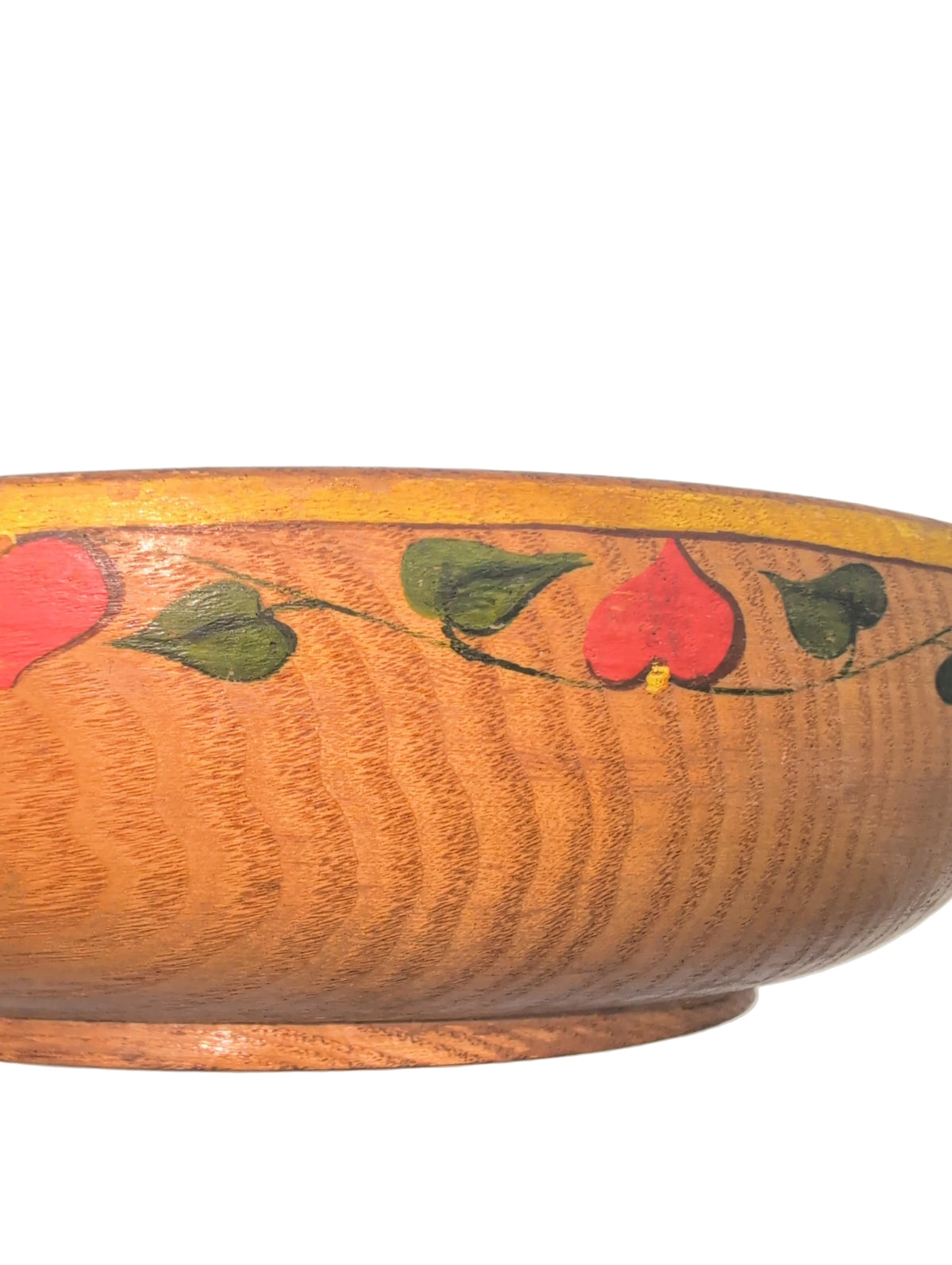 10" Vintage Hand Painted Wooden Decorative Bowl