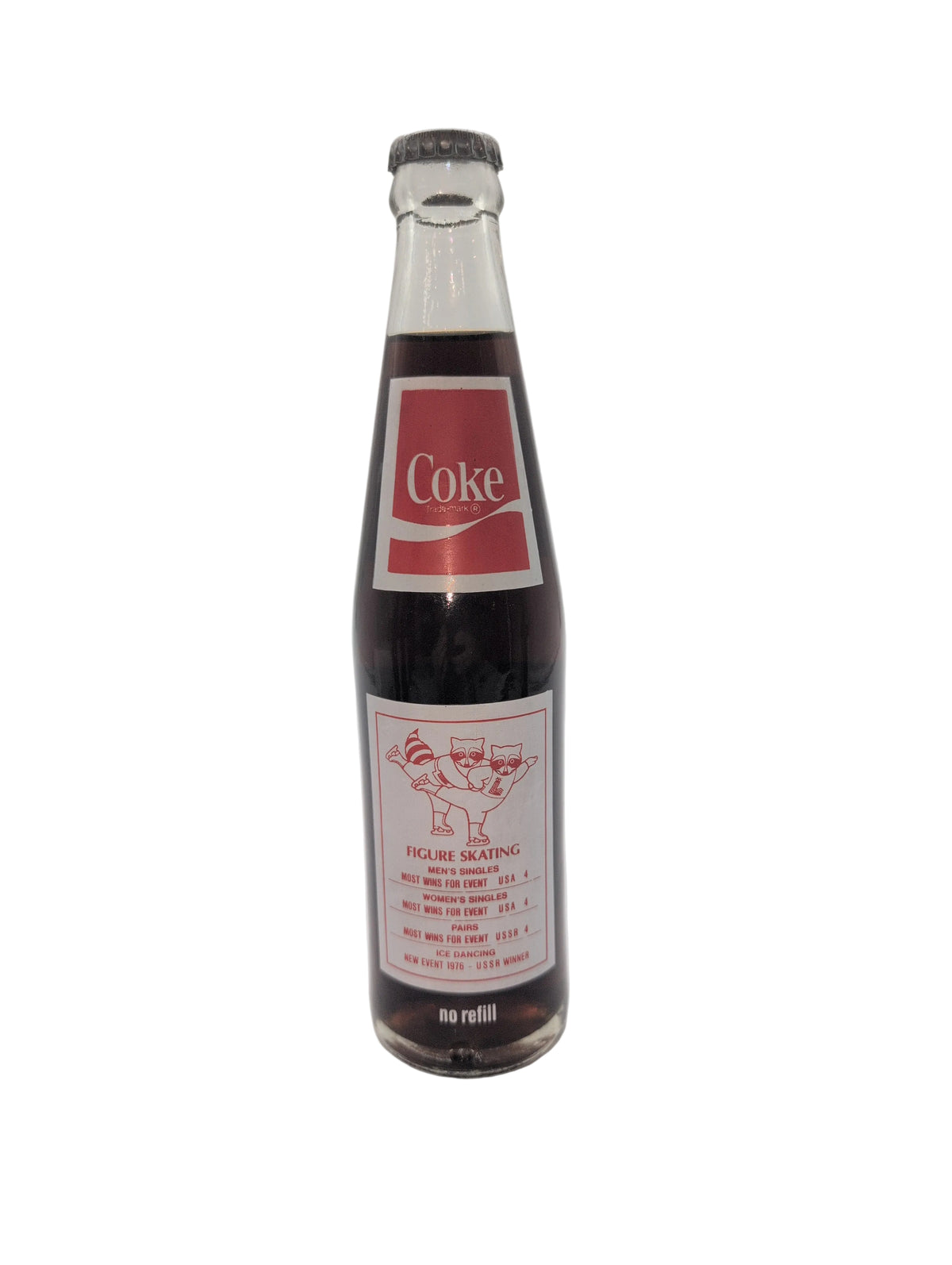 1980 WINTER OLYMPICS LAKE PLACID FIGURE SKATING COCA-COLA BOTTLE COKE