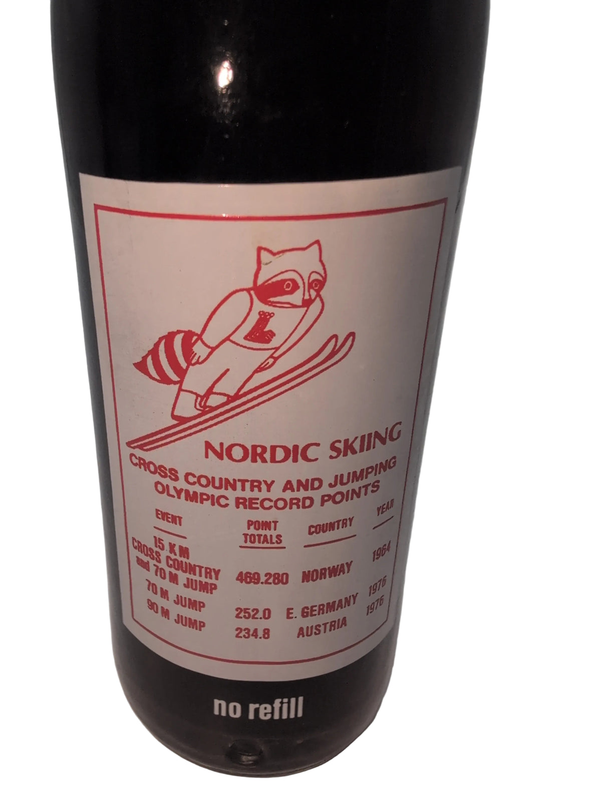 1980 WINTER OLYMPICS LAKE PLACID NORDIC SKIING COCA-COLA BOTTLE 10 oz