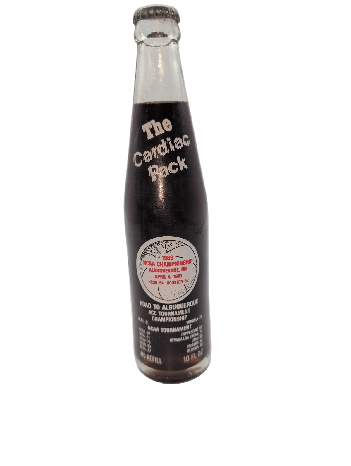 1983 NCAA NC STATE WOLFPACK CHAMPIONS COCA-COLA 10 oz BOTTLE