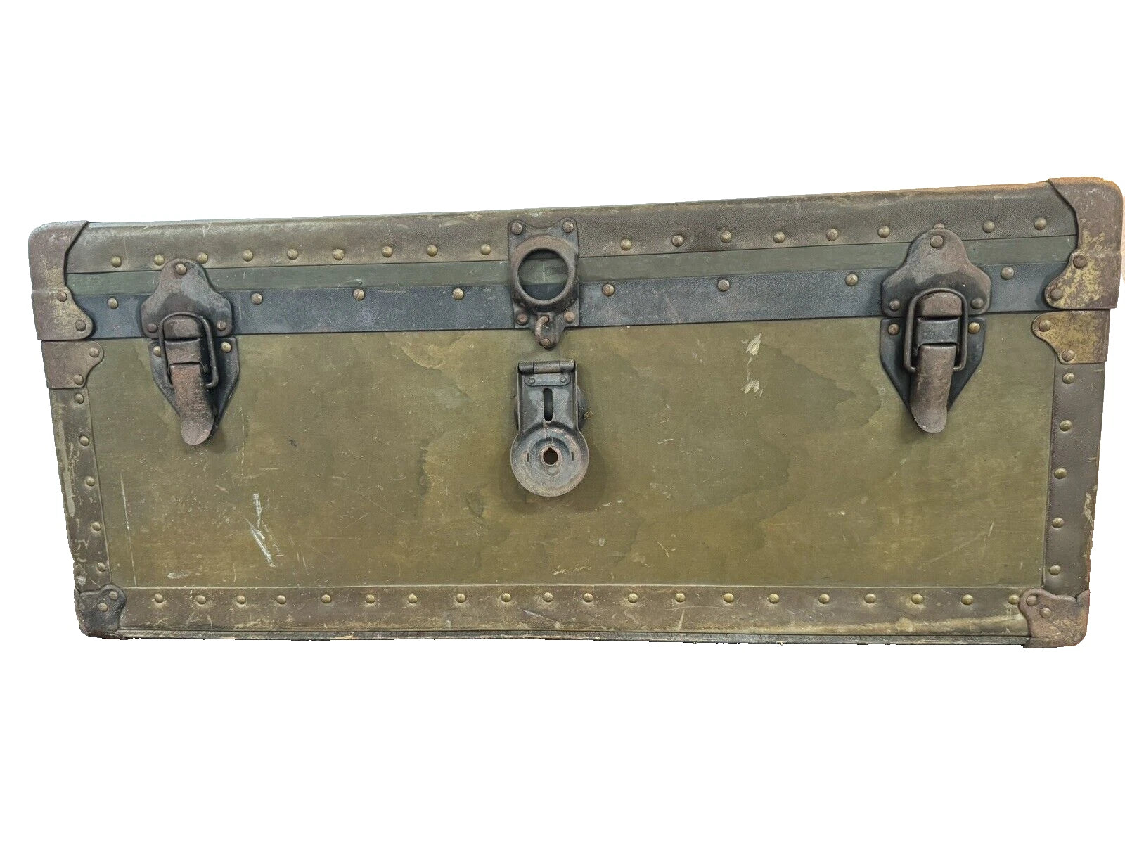 Vintage WW2 Era Military Footlocker Trunk
