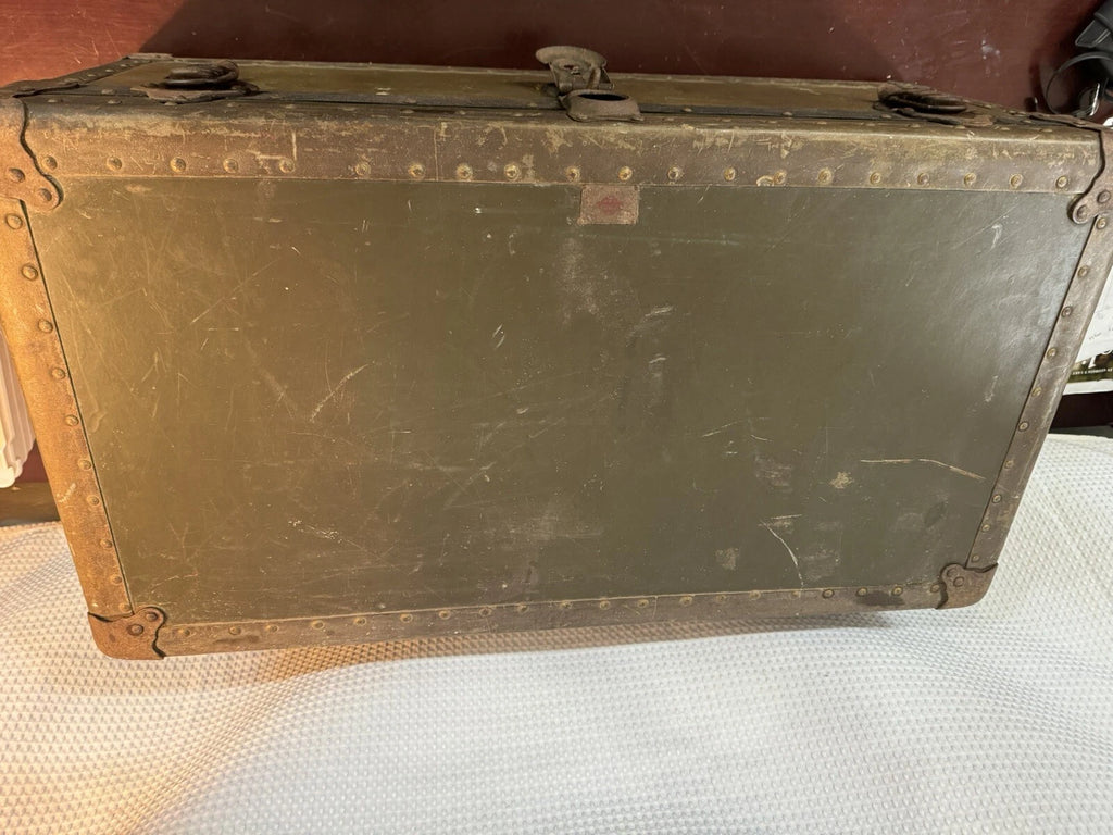Vintage WW2 Era Military Footlocker Trunk