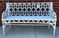 White Painted Cast Iron Gothic-Style Garden Bench