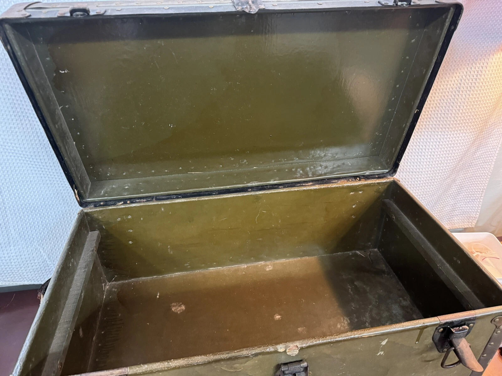 Vintage WW2 Era Military Footlocker Trunk