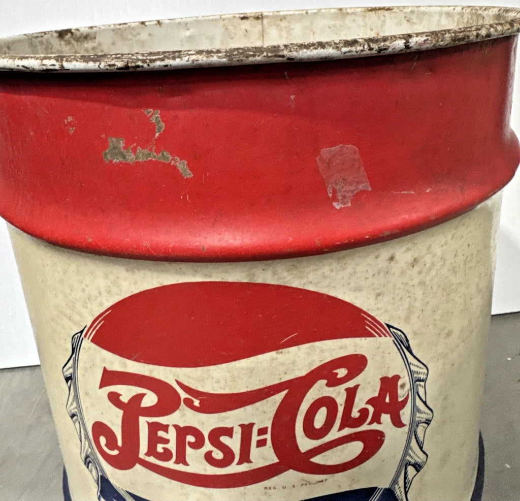 Vintage 1940's Pepsi Cola Double Dot 10g Metal Syrup Drum