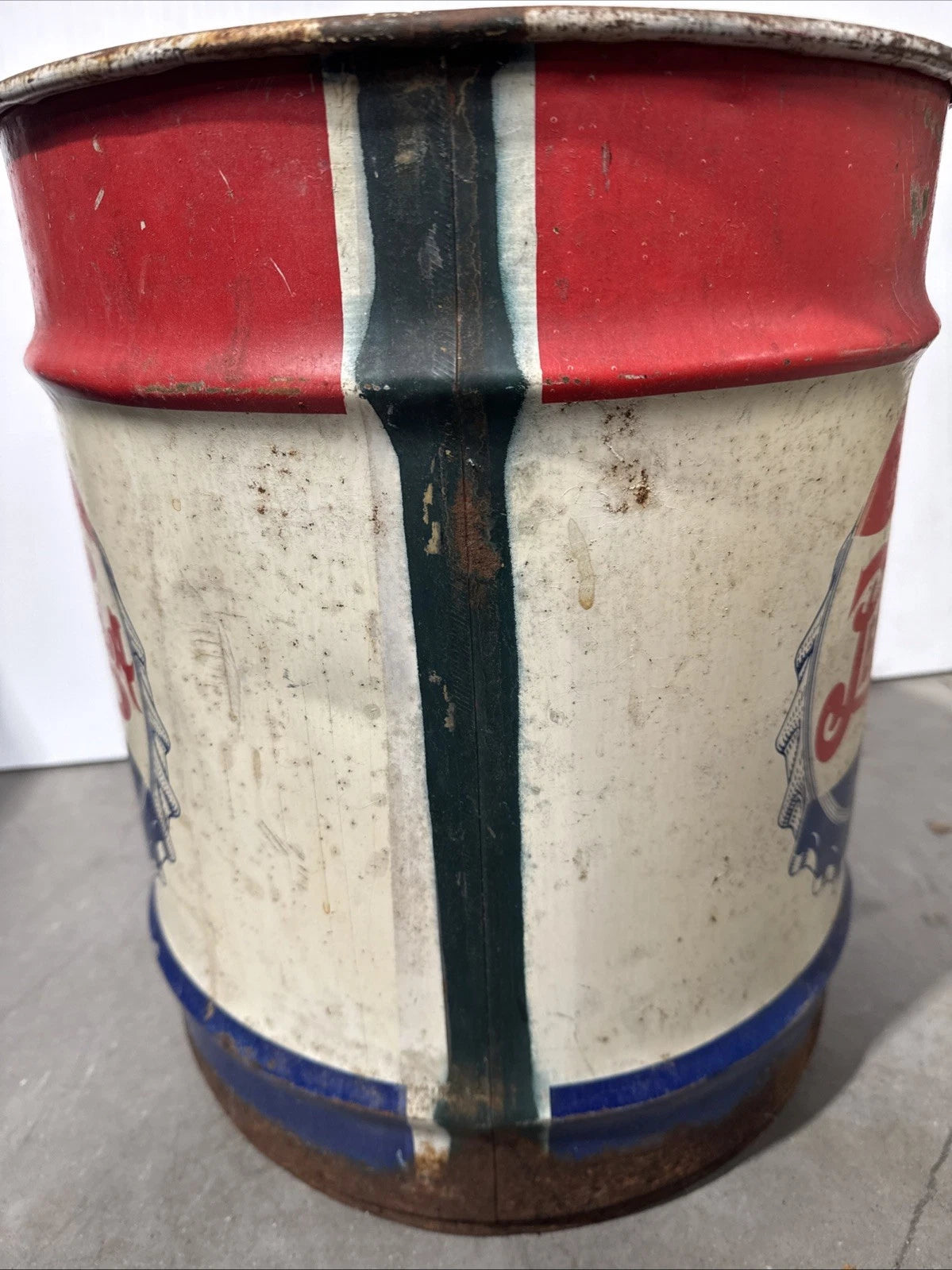 Vintage 1940's Pepsi Cola Double Dot 10g Metal Syrup Drum