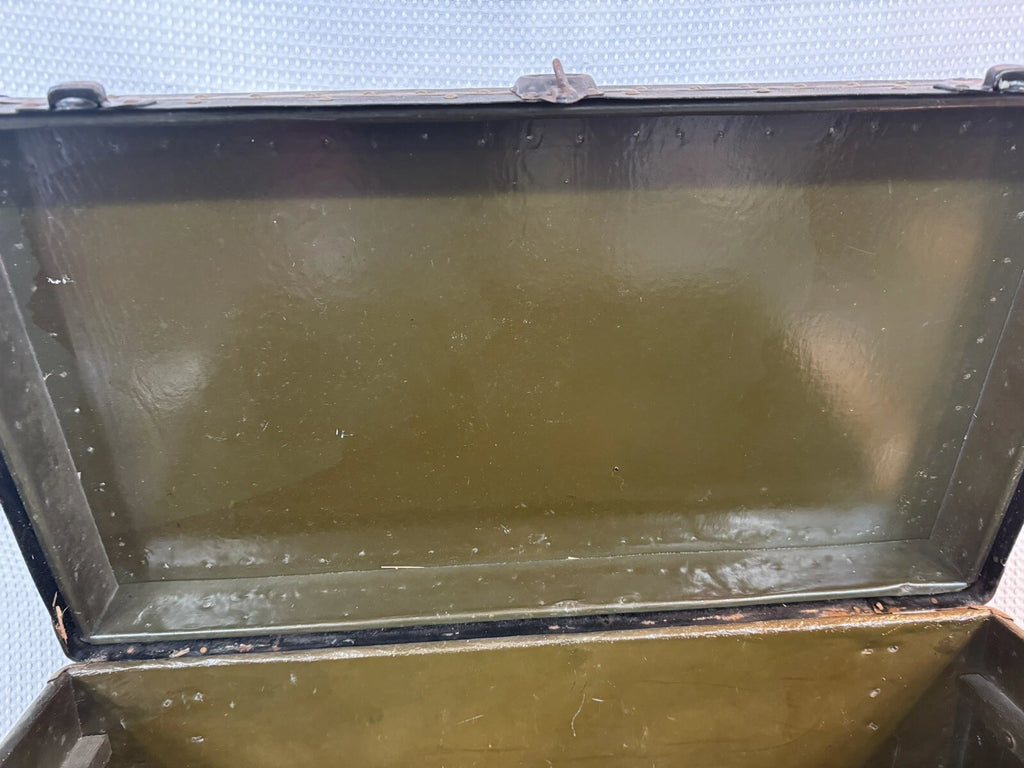 Vintage WW2 Era Military Footlocker Trunk